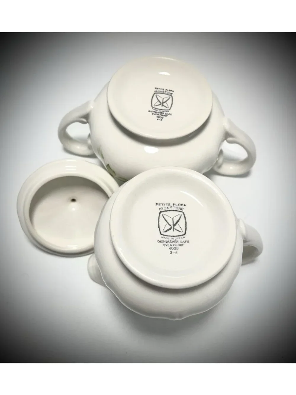 Vintage Sears Petite Flora Cream Sugar Set 70s Kitchen Decor Bowl w/ Lid MCM